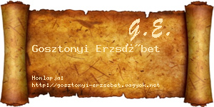 Gosztonyi Erzsébet névjegykártya